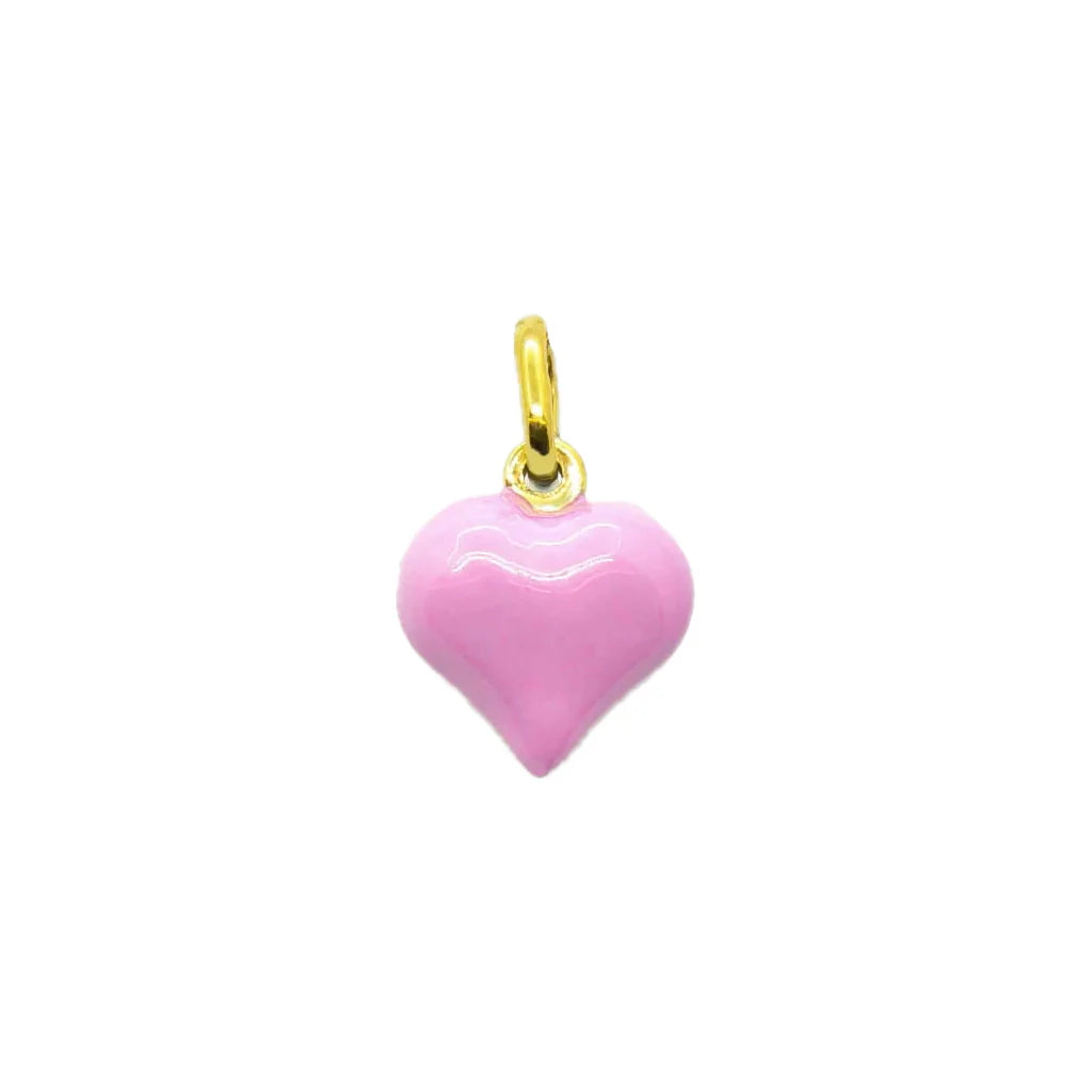 Charm cuore bombato in argento 925 smaltato