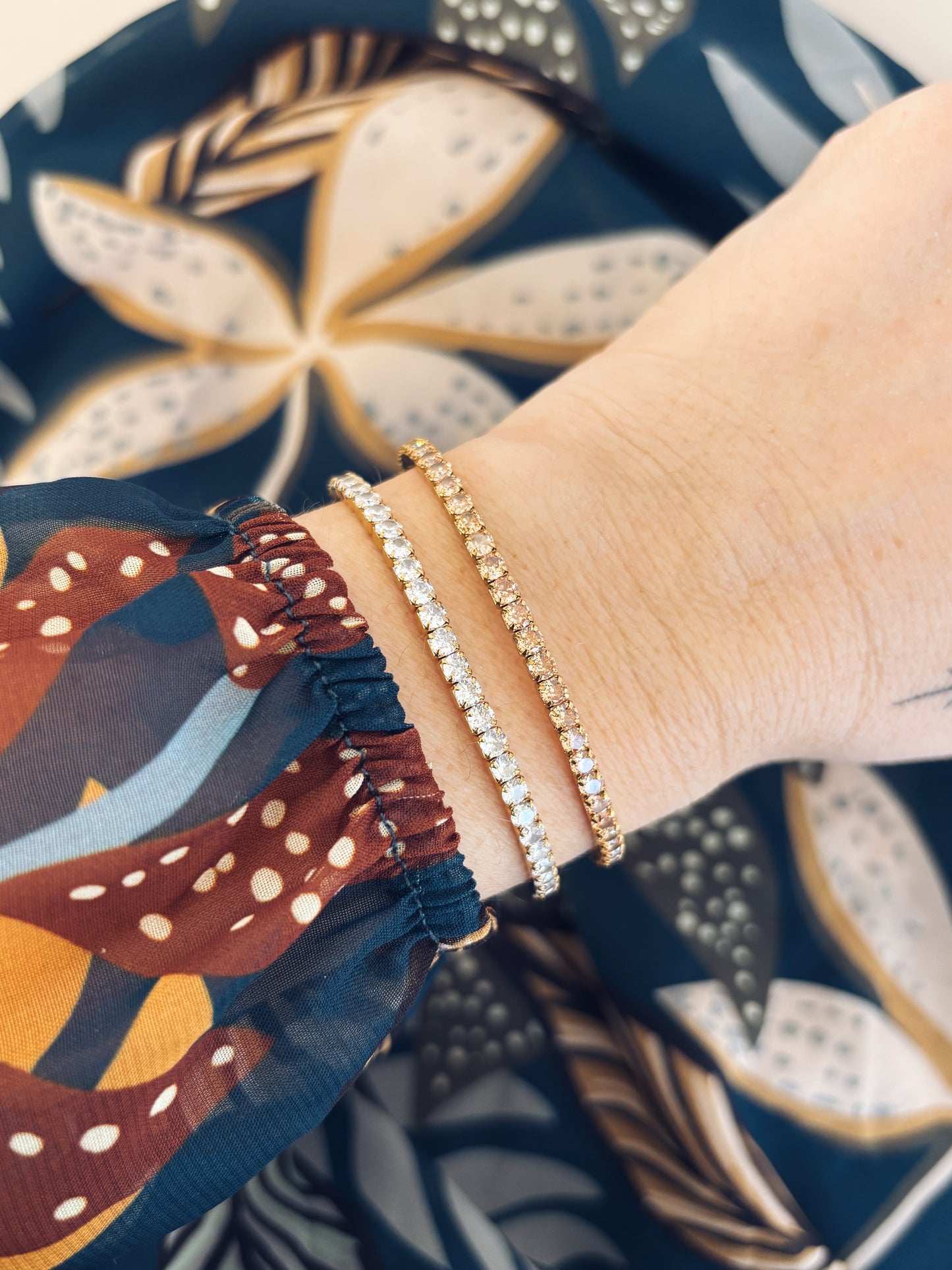 Bracciali tennis elastici in acciaio