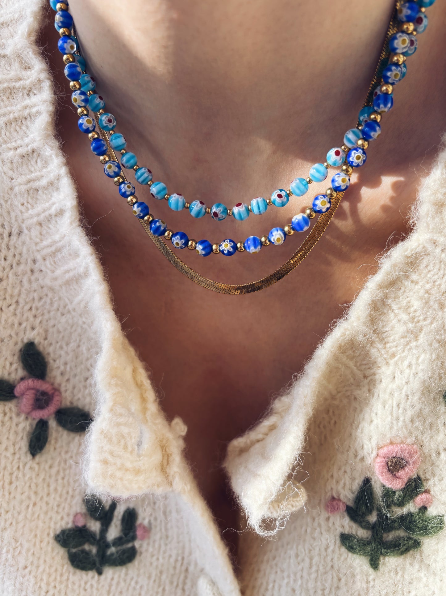 Collana con perline in vetro di Murano