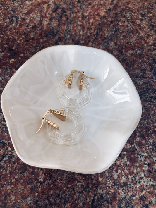 Orecchini in acciaio e resina