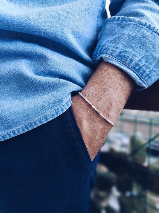 Bracciale con micro perline in argento 925