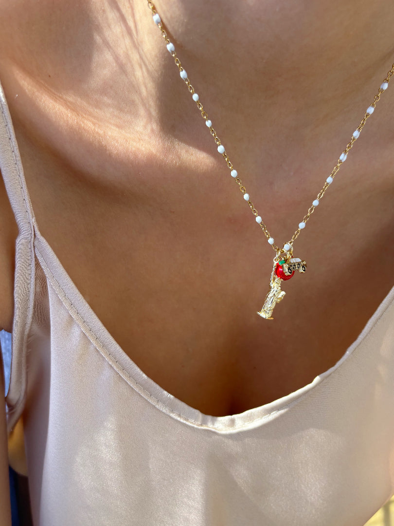 New York - Collana in acciaio con ciondolo a tema