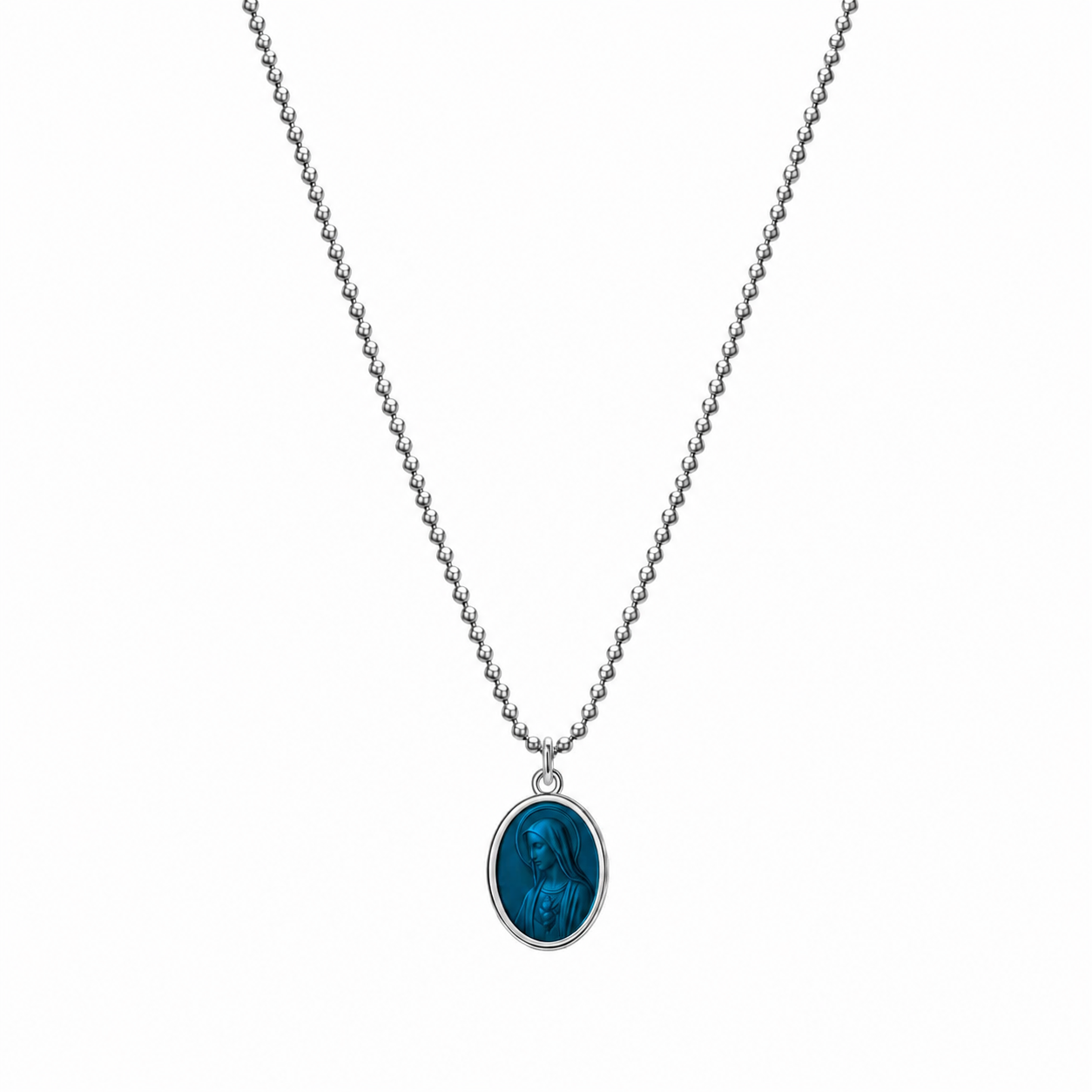 Collana in argento 925 con madonnina smaltata