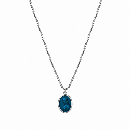 Collana in argento 925 con madonnina smaltata