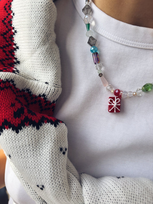 Collana natalizia in vetro - pacco regalo