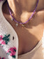 Collana multicharm in ametista lavanda con ciondoli e quarzo
