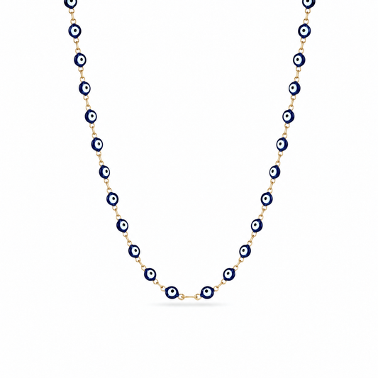 Collana occhi portafortuna in acciaio