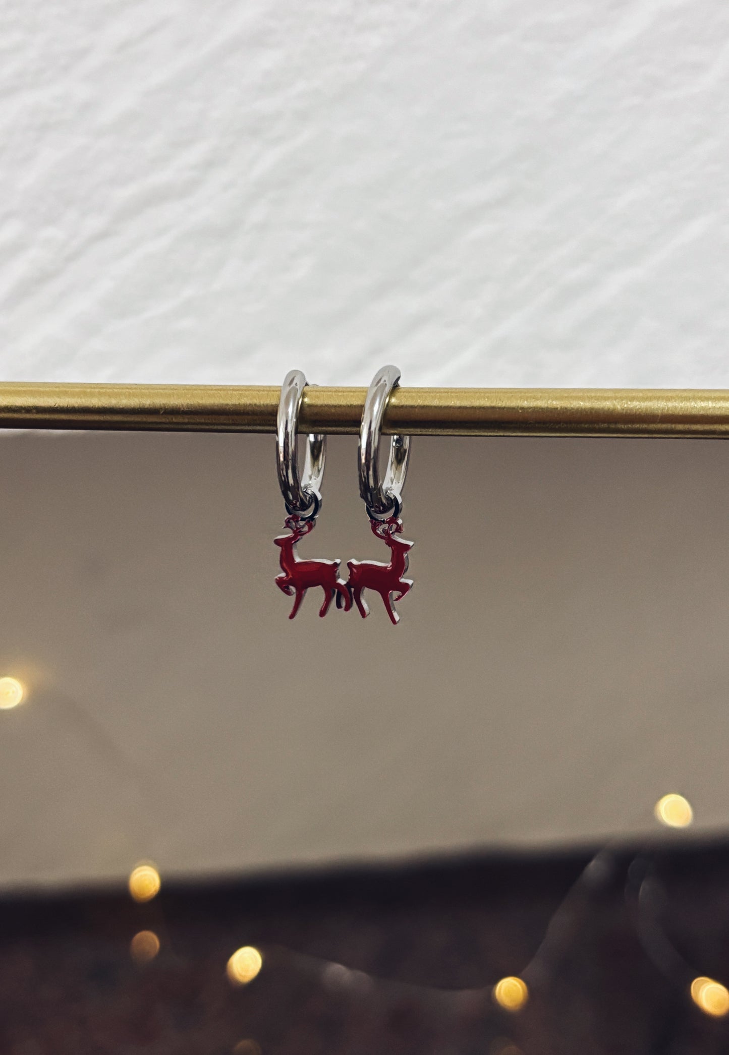 Orecchini natalizi in acciaio - renna