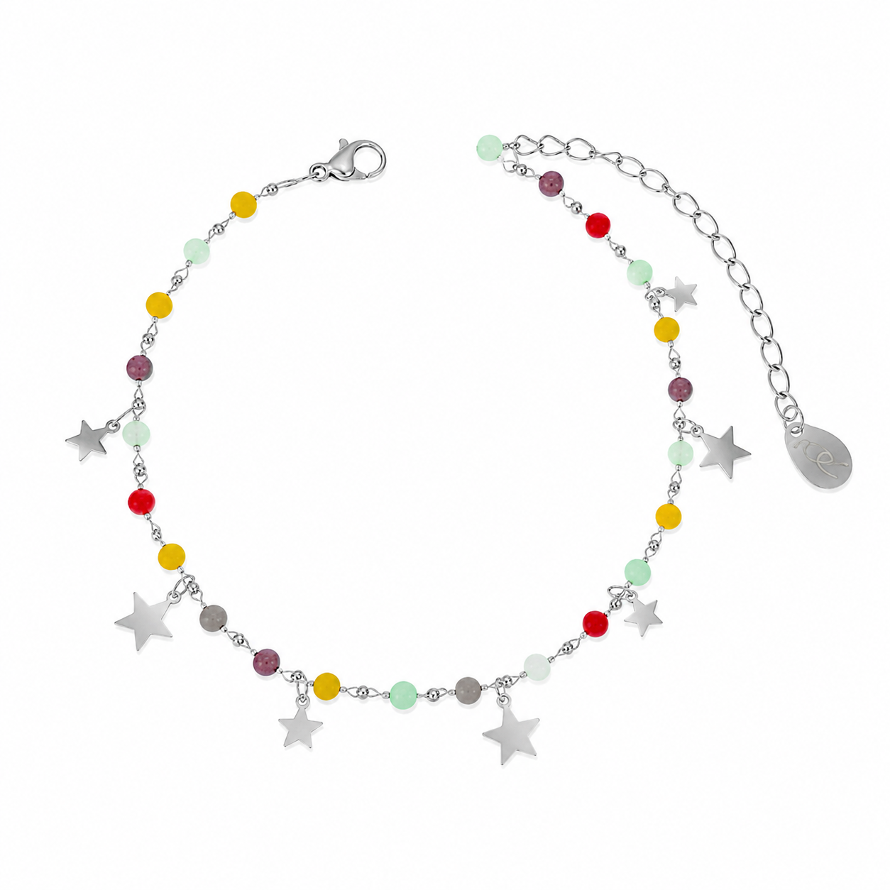 Cavigliera in acciaio con stelline