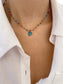 Collana rosario in argento 925 con cuore glitterato