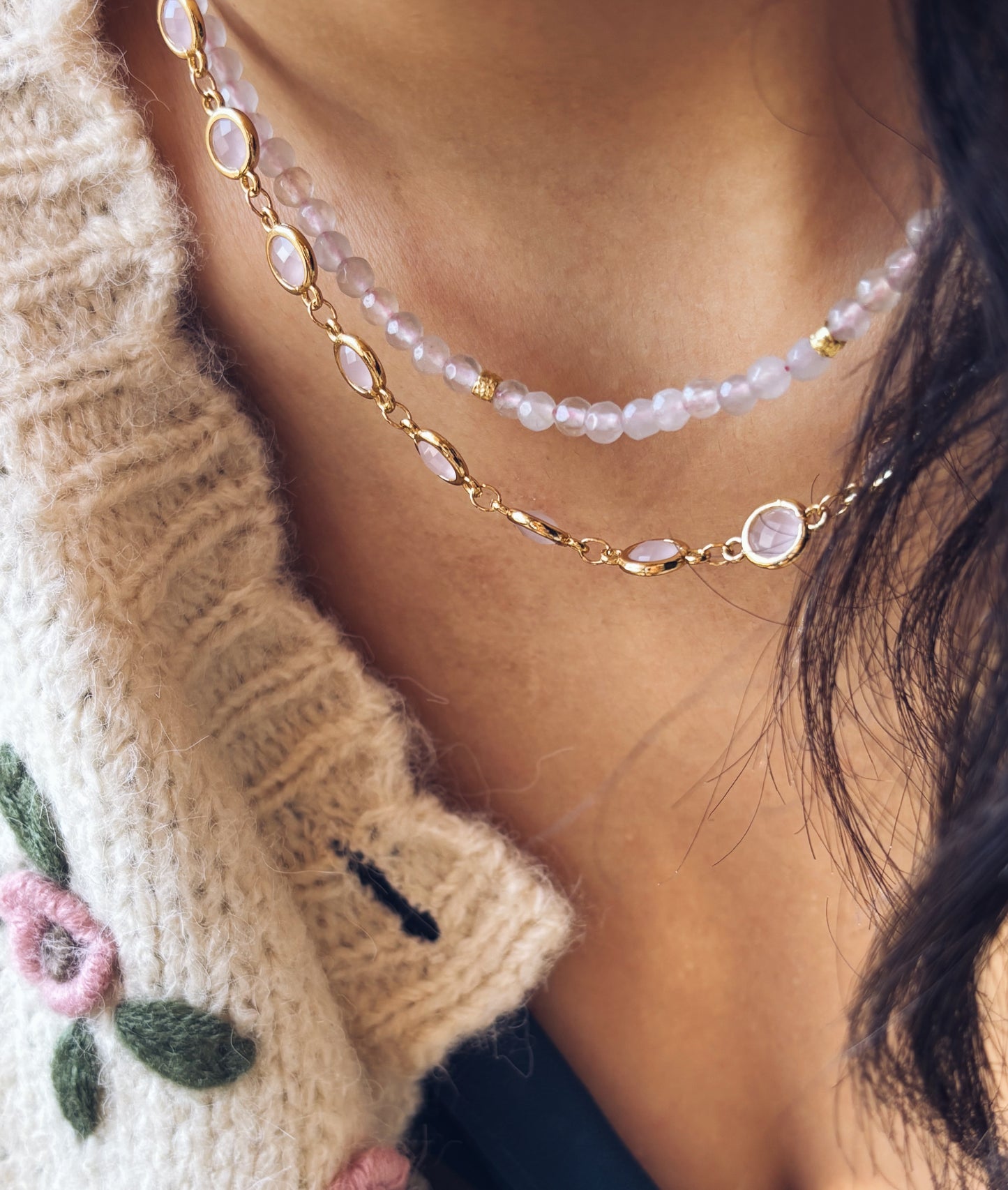 Emma - Collana in ottone con zirconi colorati