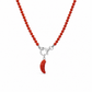 Collana in pasta di corallo e ciondolo luna in corallo naturale