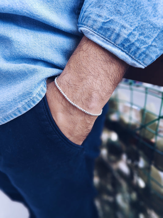 Bracciale con micro perline in argento 925