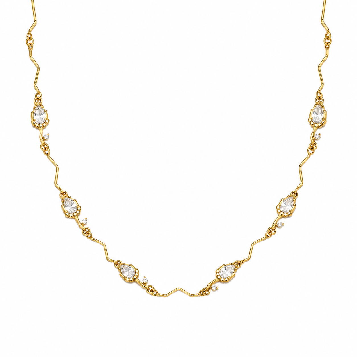 Collana con tulipani con zirconi