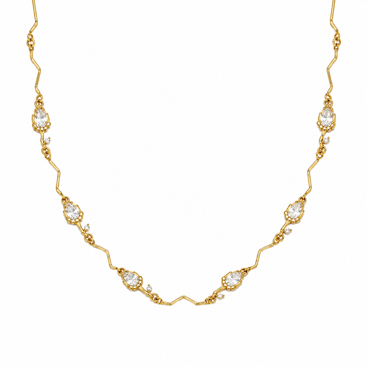 Collana con tulipani con zirconi