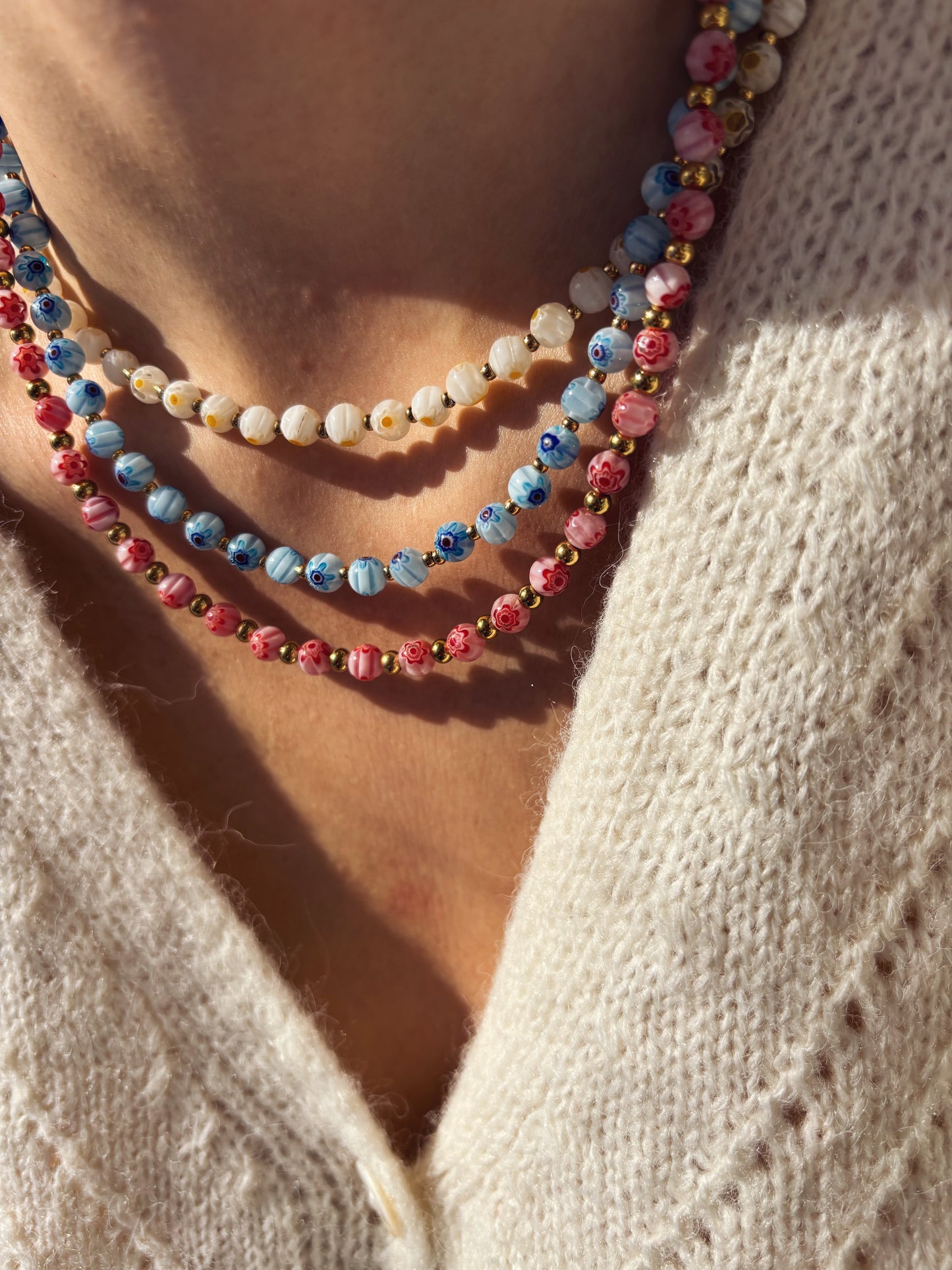 Collana con perline in vetro di Murano