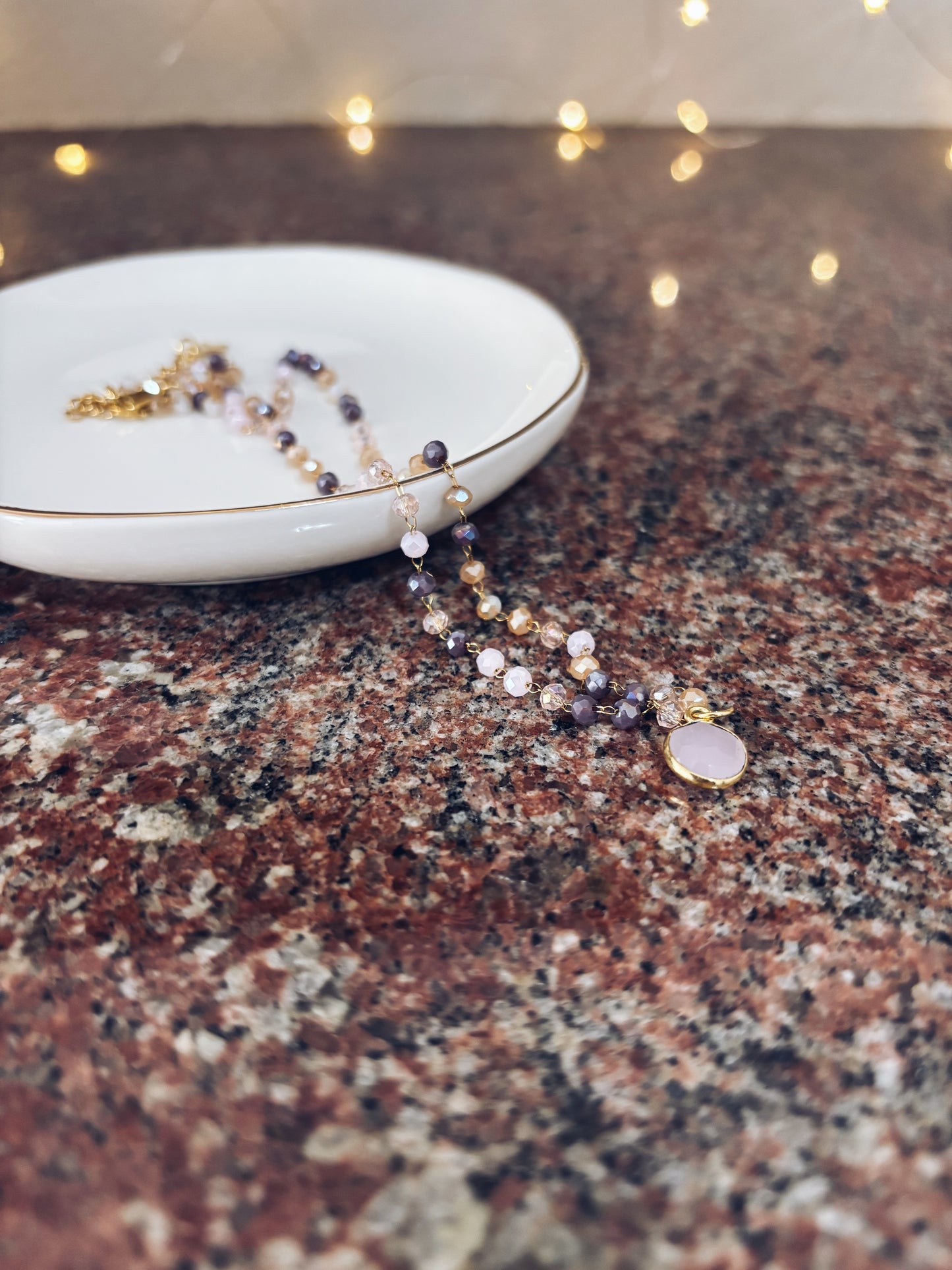 Collane rosario in acciaio con pietre dure