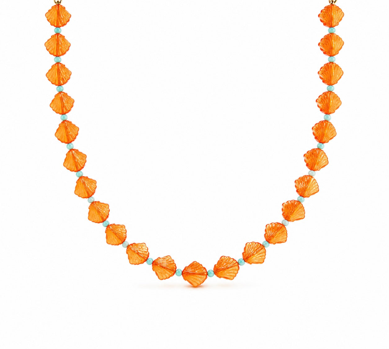 Collana con conchiglie colorate in resina