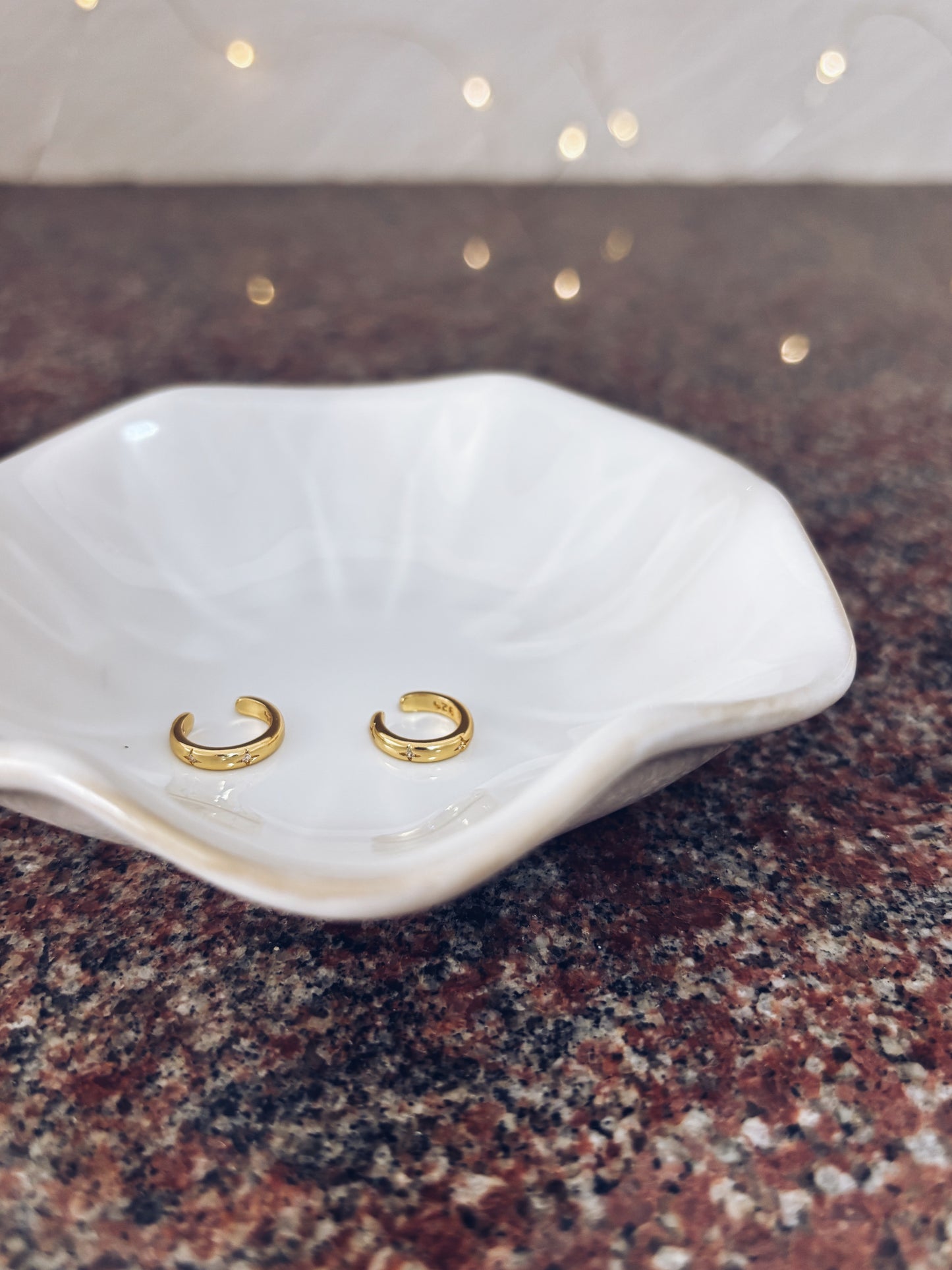 Earcuff in argento 925 dorato con zirconi