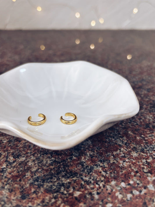 Earcuff in argento 925 dorato con zirconi
