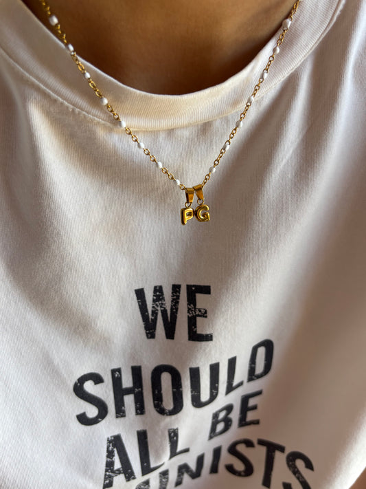 Collana in acciaio con iniziali
