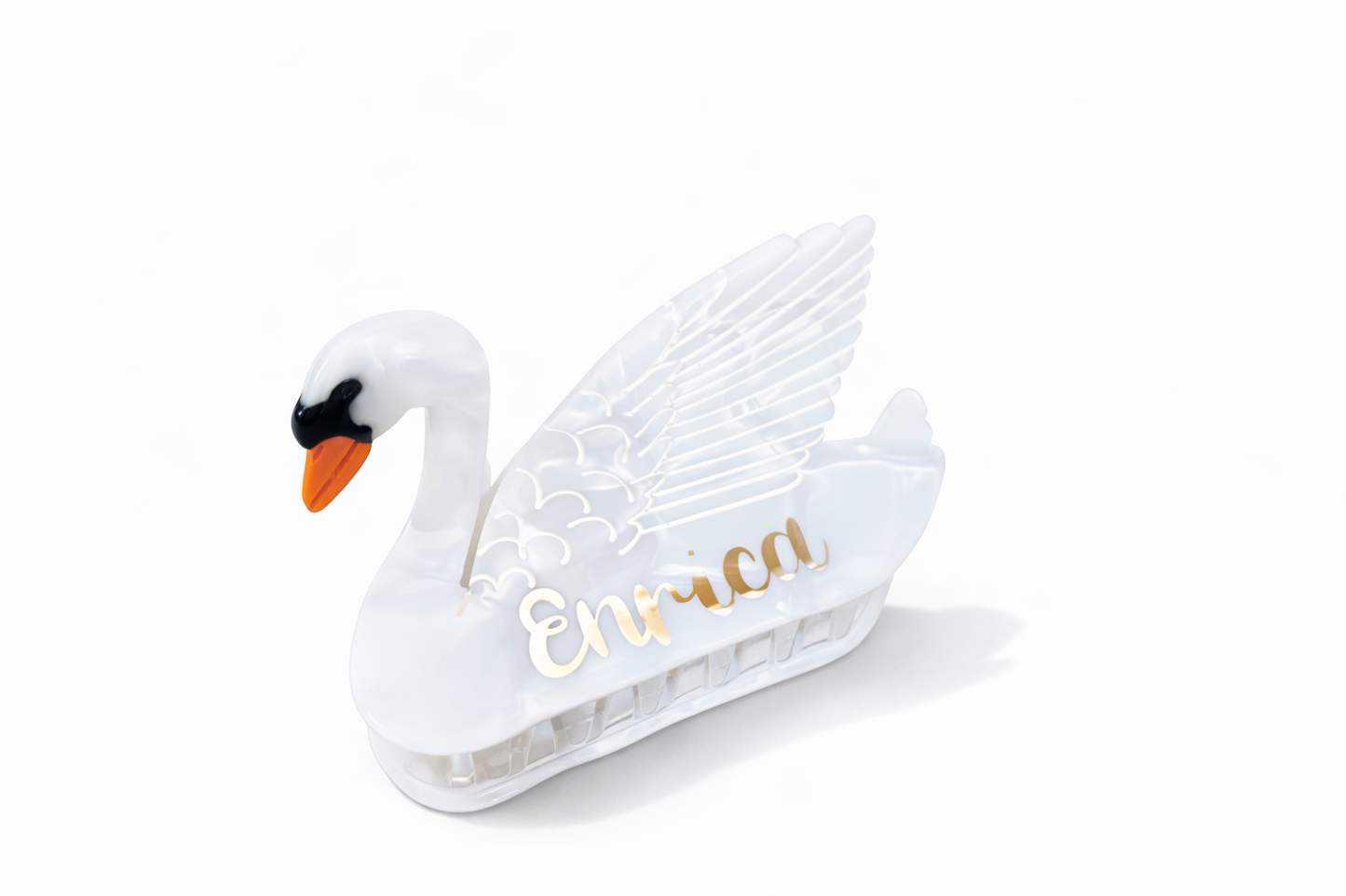 Pinza per capelli a forma di cigno personalizzata