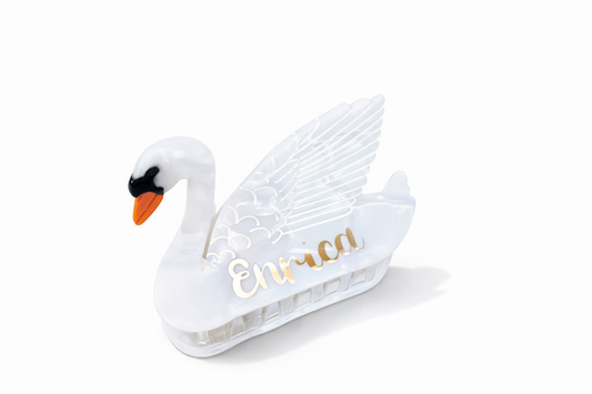Pinza per capelli a forma di cigno personalizzata