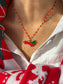 Collana in acciaio con macchina di Natale