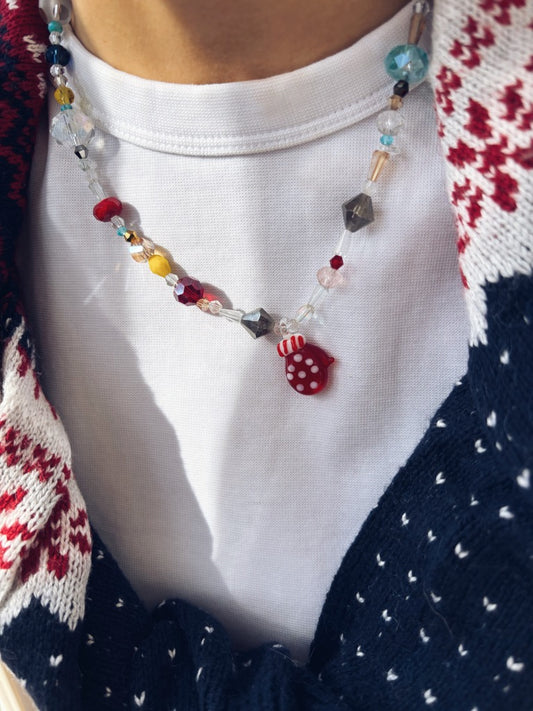 Collana natalizia in vetro - guantino