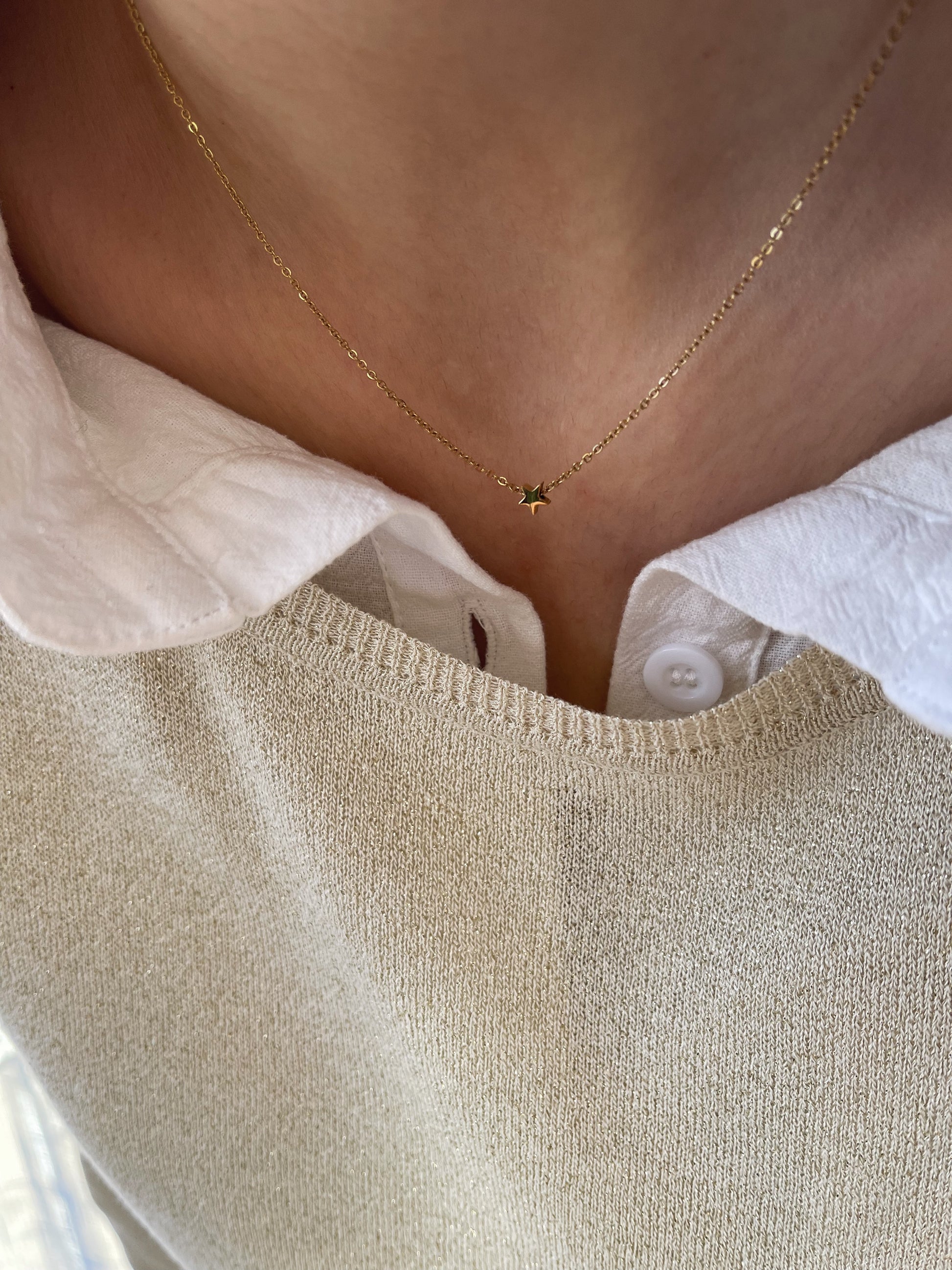 Seconda stella a destra - Collana con mini stellina in acciaio - Dettagli di Moda