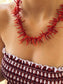 Collana con rami di corallo rosso naturale