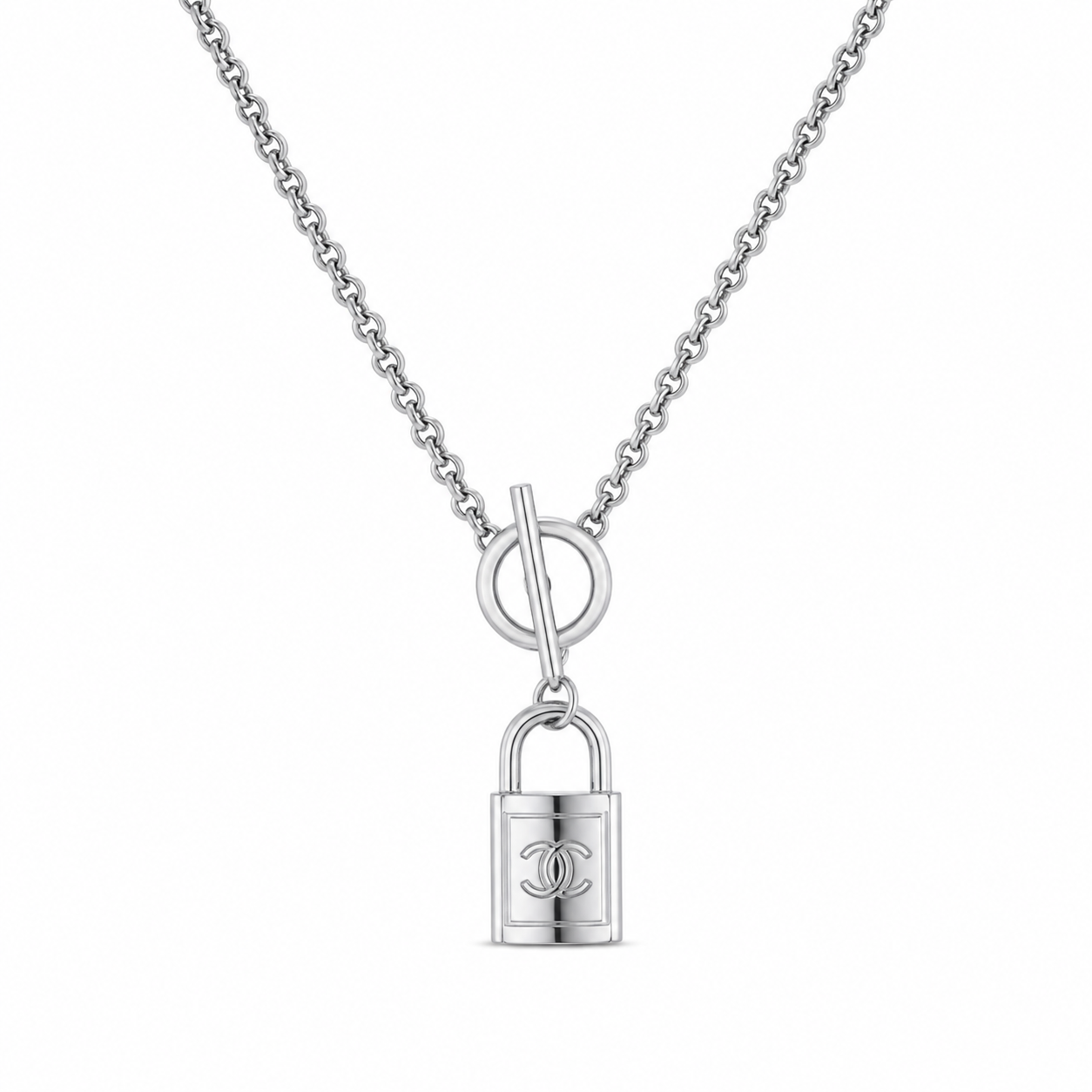 Collana con charm e catena in acciaio