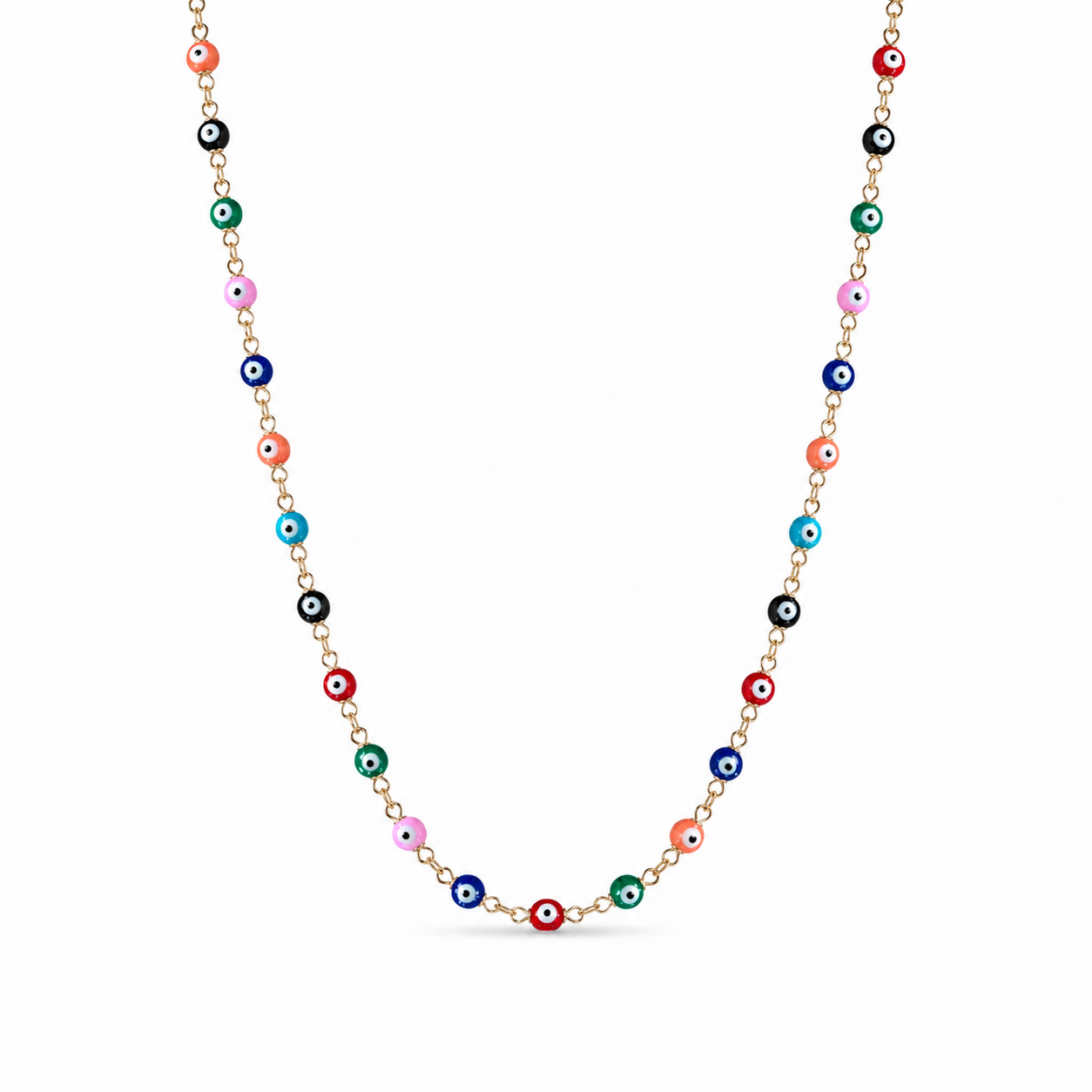 Collana occhi portafortuna in acciaio
