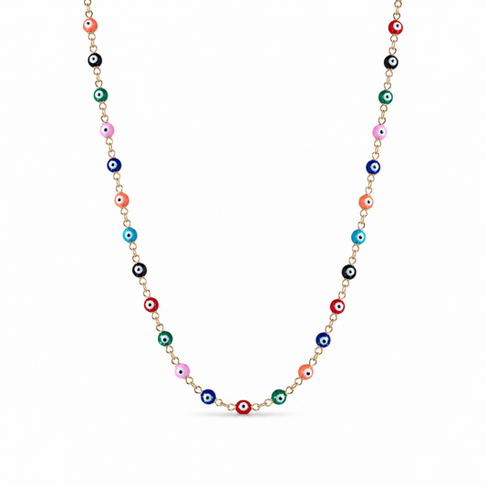Collana occhi portafortuna in acciaio