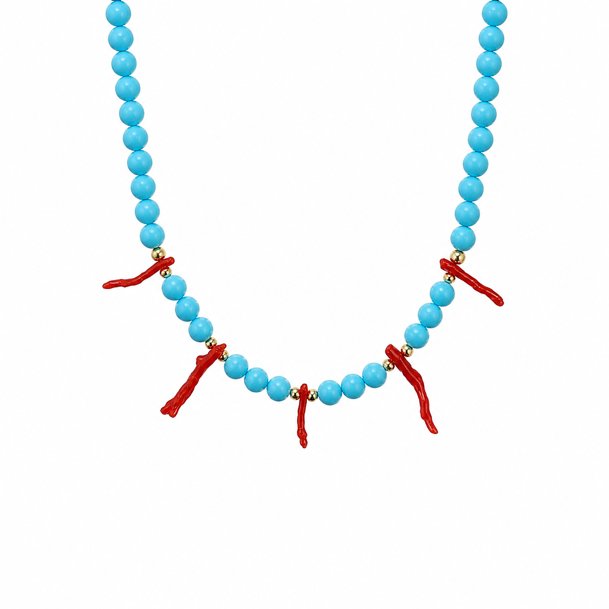 Collana in pasta di corallo e turchese