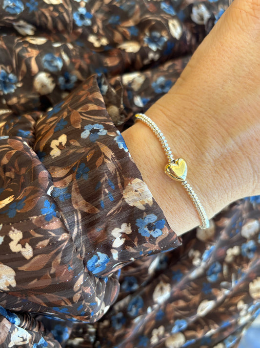 Bracciali in argento 925 con mini rondelle e ciondolo centrale