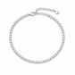 Cavigliera tennis con zirconi in acciaio silver