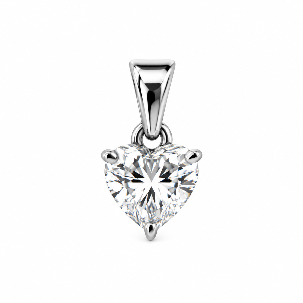 Charm punto luce cuore in acciaio