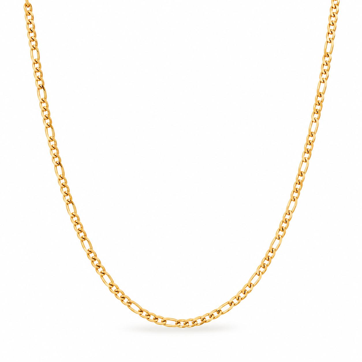 Collana catena figaro in acciaio dorato