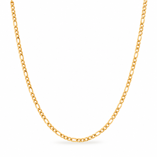 Collana catena figaro in acciaio dorato
