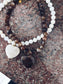 Collana con perline e cuore in resina