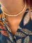 Collana con perle di fiume rosa pesca modello cipolla - misura media