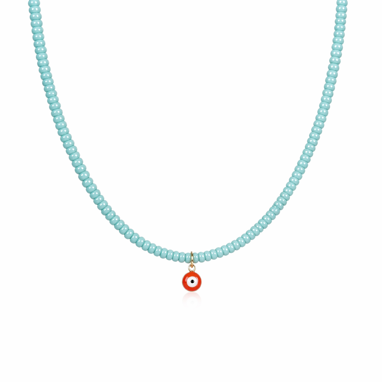 Collana con perline in vetro e occhio greco