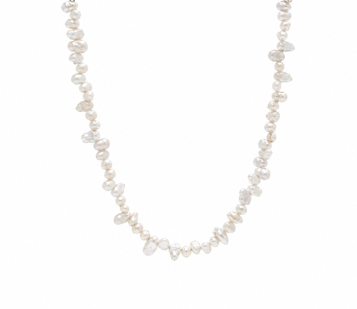Collana con perle di fiume naturali