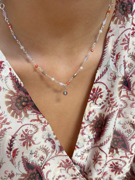 Collana rosario con ciondolo in argento 925