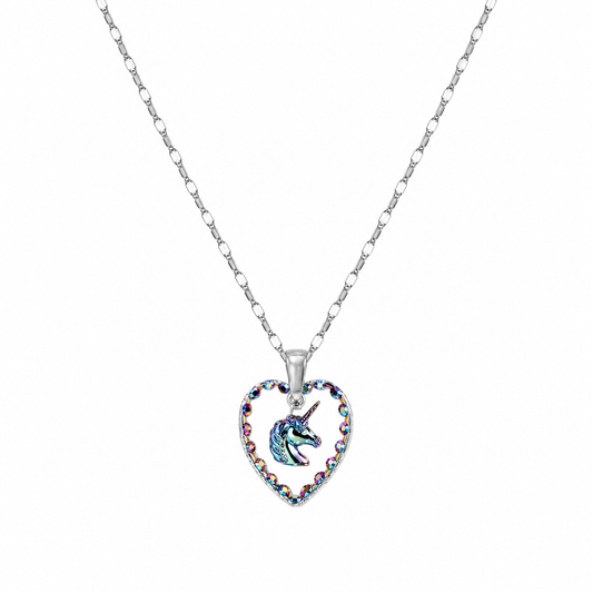 Collana in acciaio con ciondolo vintage in vetro