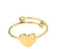 Anello cuore in acciaio con mini zircone