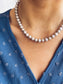 Collana con perle di fiume grigie