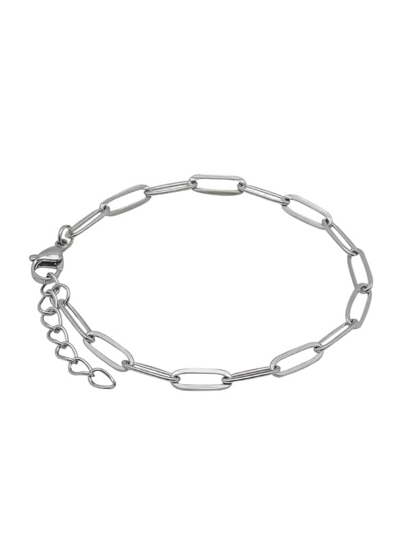 Base bracciale in acciaio argentato