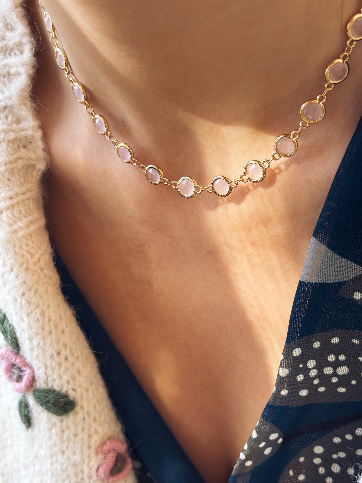 Emma - Collana in ottone con zirconi colorati